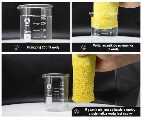 PUSZYSTY RĘCZNIK DO OSUSZANIA AUTA MIKROFIBRA 30*30 CM, 500gsm na Arena.pl