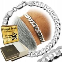 Bransoletka Srebrna Pancerka 925 Pełna Diamentowana 7,50 mm Grawer Gratis