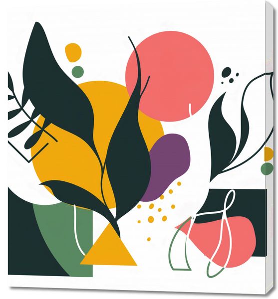 Obraz 90x100cm Kolorowa Abstrakcja Botaniczna zdjęcie 1
