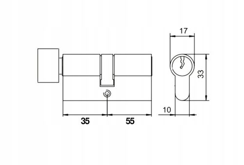 Wkładka z GAŁKĄ do drzwi do zamka M&D 35/55 na Arena.pl