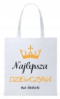 Dla Dziewczyny Żony Torba Eco Biała Shopper Z Nadrukiem Ze Zdjęciem
