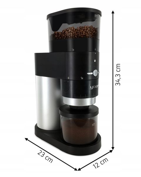 Elektryczny młynek kawy Żarnowy Yoer 150W AUTOMATYCZNY +43 Poziomy mielenia zdjęcie 4
