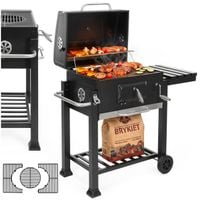 Grill węglowy, ogrodowy z pokrywą, termometr, ruszt emaliowany