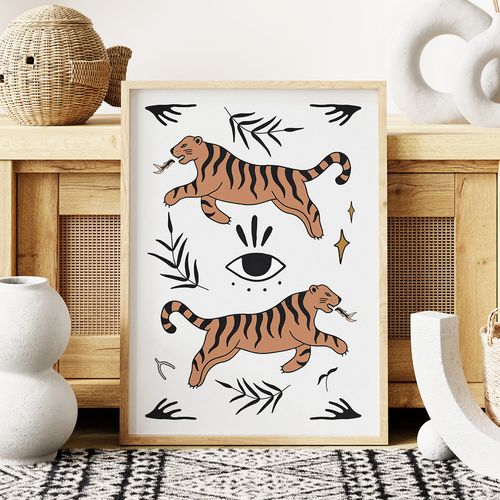 Plakat ilustracja tygrysy 30x40 cm na Arena.pl