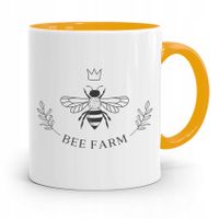 Kubek Zółty Dla Pszczelarza Bee Farm Prezent Z Nadrukiem Ze Zdjęciem