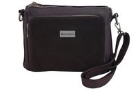 Codzienna torebka ze skóry naturalnej z zamszem - Brązowa ciemna