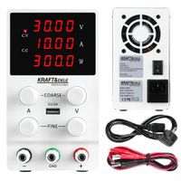 Zasilacz laboratoryjny regulowany 30v/10a usb kable krokodyl KD5870