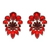 kolczyki ozdobne kwiat w kolorze czerwonym