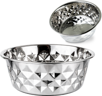 BARRY KING Miska metalowa psa nierdzewna antypoślizgowa diament 13 cm 0,6 L