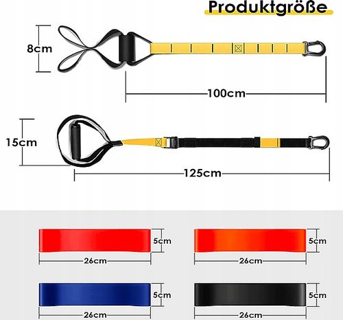 INTEY Zestaw taśm pasów TRX + gumy do ćwiczeń na Arena.pl