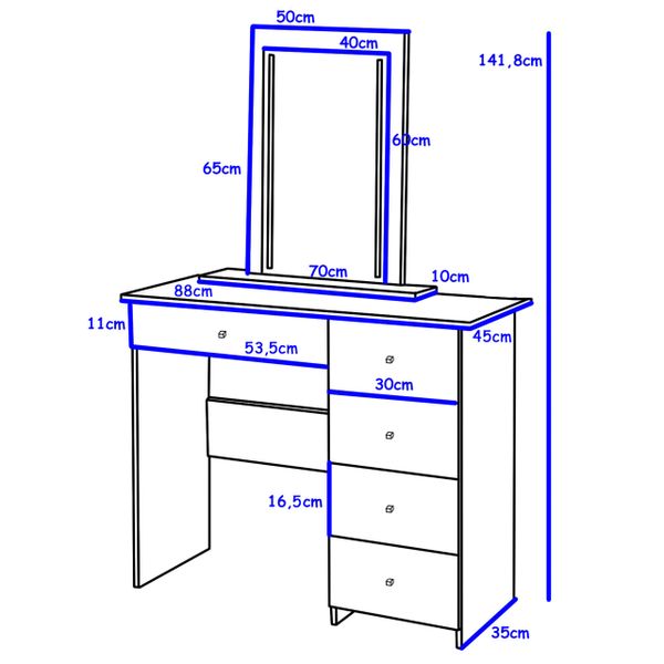 TOALETKA V BIAŁA z lustrem LED zdjęcie 9