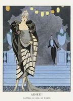 Plakat 13x18cm Adieu!, Barbier Vintage do Salonu