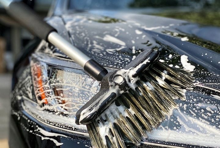 2X SZCZOTKA TELESKOPOWA DO CZYSZCZENIA SAMOCHODU FELG AUTA GĄBKA ŚCIĄGACZKA zdjęcie 5