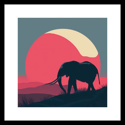Plakat 20x20cm Słoń przy Czerwieni na Arena.pl