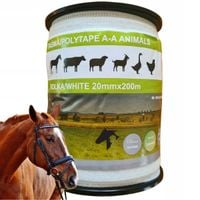 TAŚMA OGRODZENIOWA BASIC DLA KONI 200 MB / 20 MM BIAŁA PASTUCH