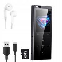 MP3 ODTWARZACZ MP4 Walkman BLUETOOTH DOTYKOWY 64GB RADIO DYKTAFON eBOOK LCD