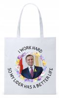 Prezydent Andrzej Duda Torba Eco Biała Shopper Z Nadrukiem Ze Zdjęciem