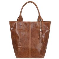 VERA PELLE torebka damska skórzana shopper z saszetką V550 camel