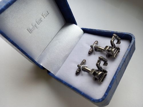 Tytanowe spinki do mankietów Koparka Buldożer na Arena.pl