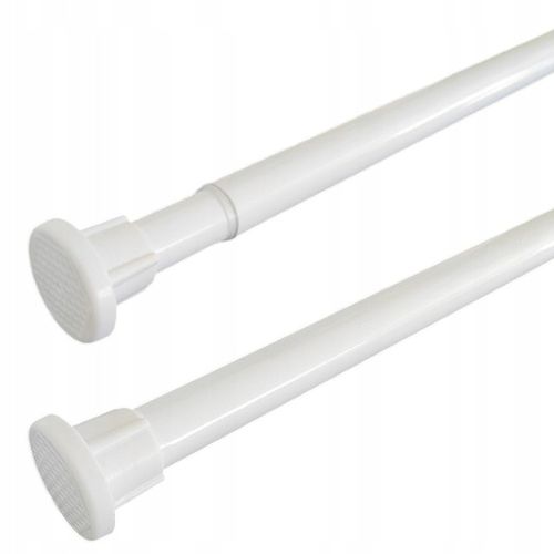 DRĄŻEK ROZPOROWY DO SZAFY PRALNI ZASŁON GARDEROBY REGULOWANY 50-80cm BIAŁY na Arena.pl