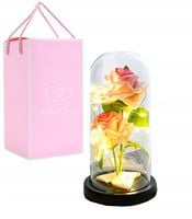 Wieczna Róża W Szkle Świecąca LED Pomysł Na Prezent Piękna Jak Prawdziwa