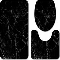 Dywaniki Łazienkowe Komplet 3 szt mata Antypoślizgowa Czarny Zestaw