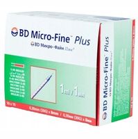 STRZYKAWKA INSULINOWA BD MICRO-FINE PLUS Z IGŁĄ 1ML 30G 100SZT 0,3X8MM