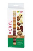 FARBA AKRYLOWA ZESTAW 10KOL X 12ML BROWN HAPPY COLOR