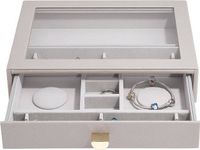 Szkatułka na charmsy Stackers classic taupe z szufladą i szklaną pokrywką