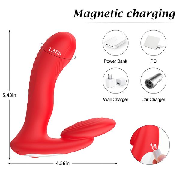 Silicone Vibrator 3 Speeds, 6 Frequencies,Finger Function,Heating + App zdjęcie 6