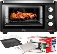 PIEKARNIK ELEKTRYCZNY MINI CZARNY TERMOOBIEG GRILL 1380W 19L