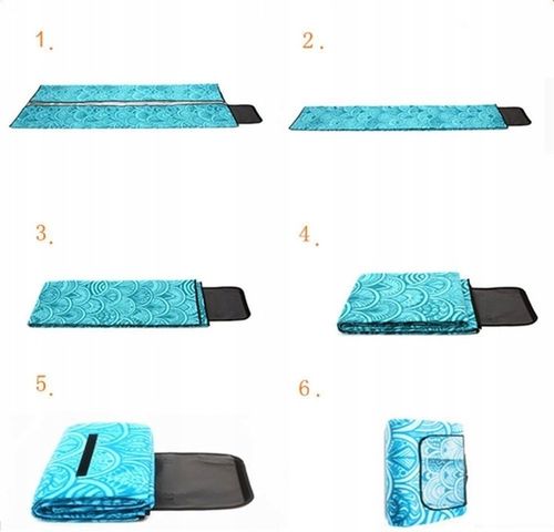 Koc Piknikowy z Uchwytem Izolacja Folia Termiczna Plażowy Mata 200x200cm na Arena.pl