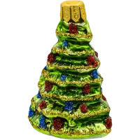 Bombka choinkowa szklana: Choinka z kolorowymi bombkami