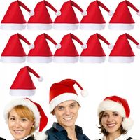 12 x CZAPKA ŚWIĄTECZNA MIKOŁAJA ŚWIĘTEGO MIKOŁAJA Z POMPONEM ŚWIĄTECZNY