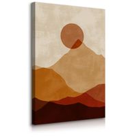 Obraz Do Salonu Pejzaż Góry Imitacja Betonu Zachód Słońca Boho 60cm x 90cm