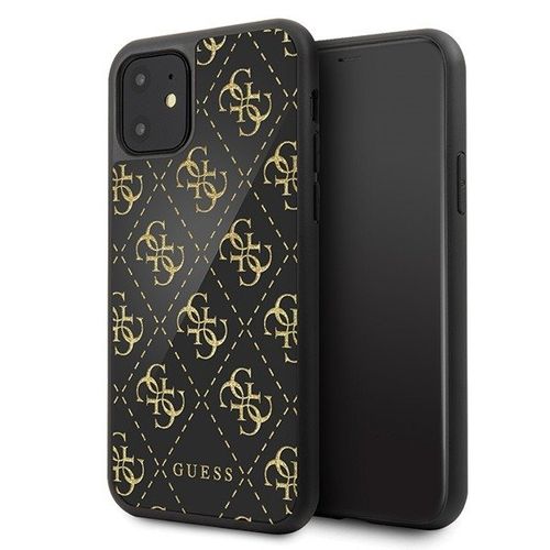 Etui Case GUESS HARD CASE 4G DOUBLE LAYER GLITTER IPHONE 11 CZARNY na Arena.pl