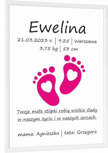 METRYCZKA DLA DZIECKA NARODZINY CHRZEST + RAMKA !SUPER PREZENT! HIT ! na Arena.pl