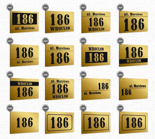 Tabliczka ADRESOWA ALUMINIOWA Tablica NUMER ZŁOTA na Arena.pl