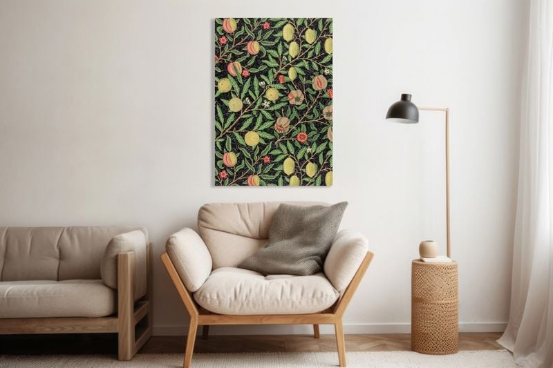 Obraz 60x90cm Fruit Pattern, William Morris Vintage do Salonu zdjęcie 6