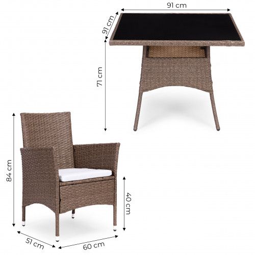 KOMPLET MEBLI OGRODOWYCH MULTIGARDEN Z TECHNORATTANU DLA 4 OSÓB na Arena.pl