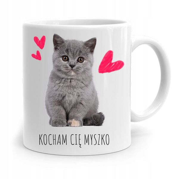 Kubek Prezent Na Walentynki Kocham Cię Myszko Z Nadrukiem Ze Zdjęciem zdjęcie 1