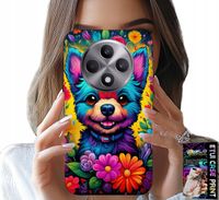 ETUI DO OPPO RENO12 F / 12FS 5G - KWIACISTE WZORY PIESEK PIES JORK PLECKI
