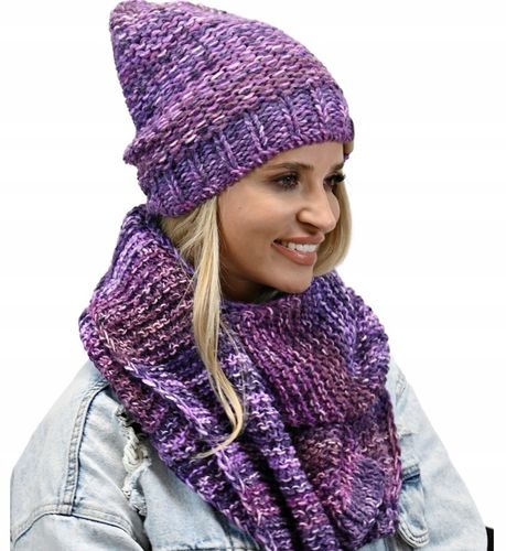 Gruby Modny Kobiecy Zestaw Zimowy Melanżowy Wz2 na Arena.pl