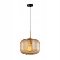 Lampa sufitowa wisząca bursztynowy klosz elegancka do salonu jadalni GAVINO