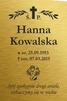 TABLICZKA NAGROBNA NAGROBKOWA ALUMINIOWA DIBOND UV pionowa metal 40x30