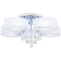 LAMPA sufitowa DRS8006/5 8C LED 300W Elem metalowa OPRAWA z pilotem crystal glamour chrom biała