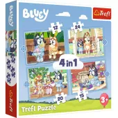 Puzzle 4W1 Bluey I Świat