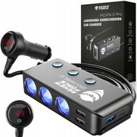 Rozdzielacz Samochodowy Gniazda Zapalniczki 12-24V 3x USB 3.0QC USB-C 120W