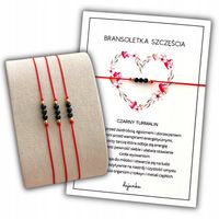 Bransoletka Szczęścia czerwony sznurek CZARNY TURMALIN na prezent dajanka