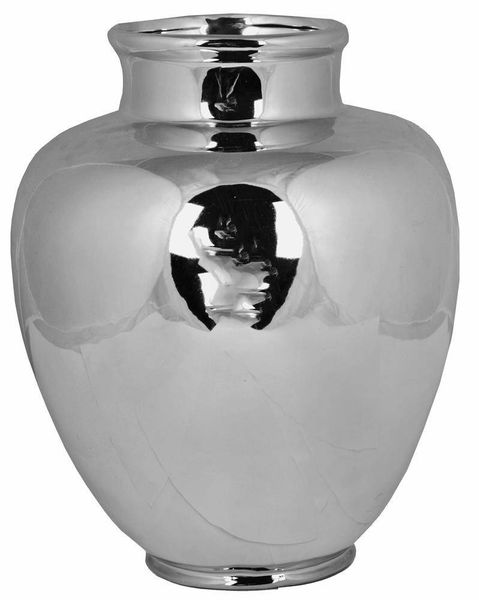 Wazon ceramiczny srebrny wysoki zdjęcie 1